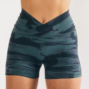 Alphalete Blue Canvas Camo Print Surface Power Shorts